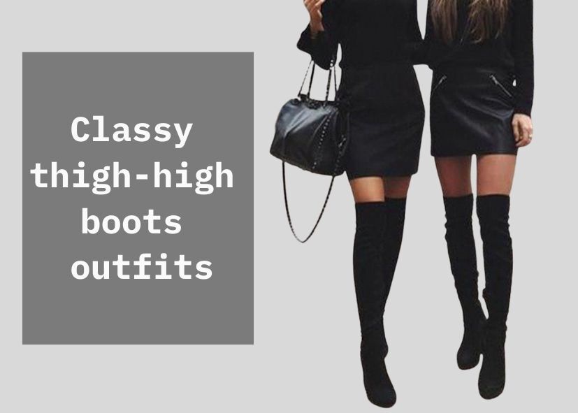 Black thigh high boots outfit clearance ideas